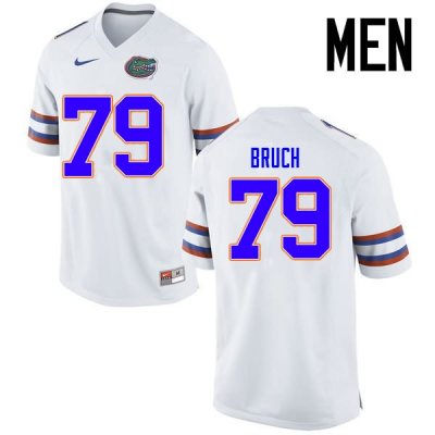 Men's Florida Gators #79 Dallas Bruch NCAA Nike White Authentic Stitched College Football Jersey VWS0162WP